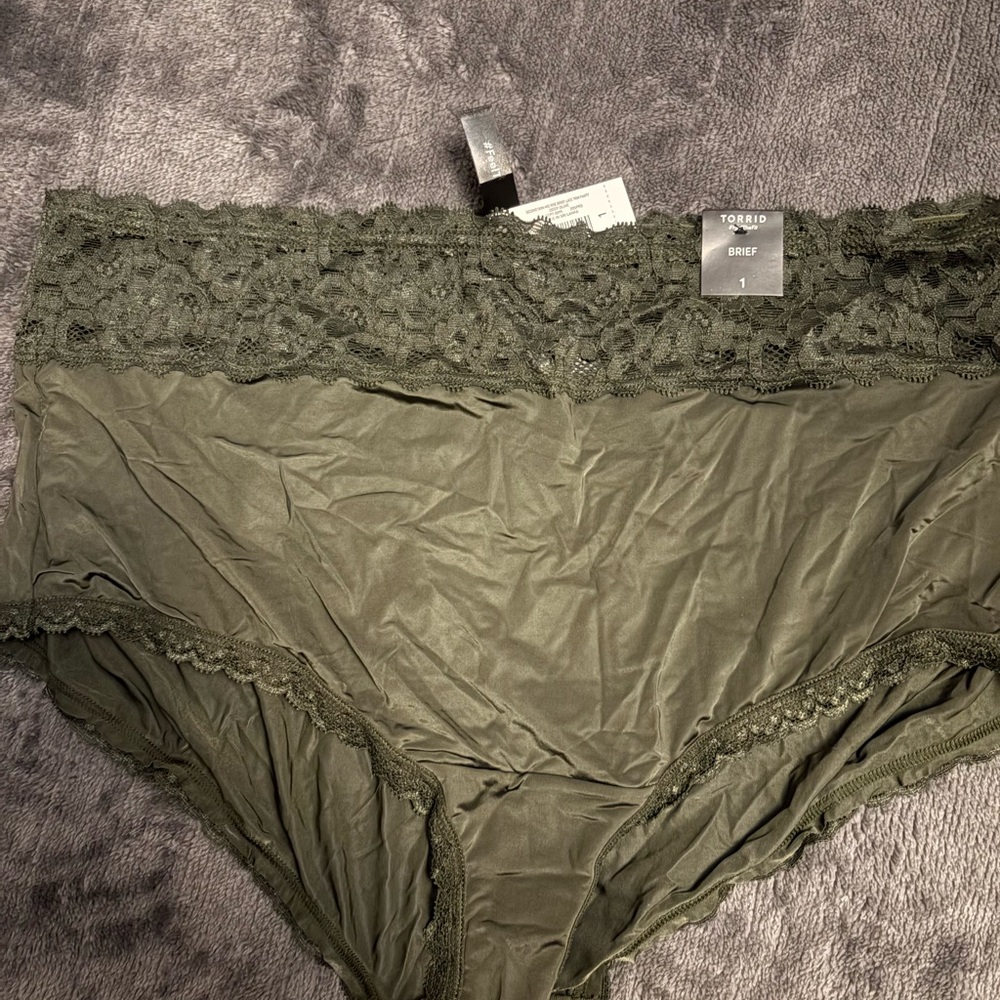 Torrid dark grey Lace Trim Panties